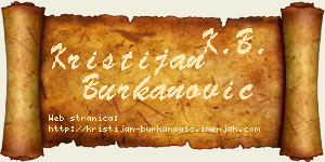Kristijan Burkanović vizit kartica